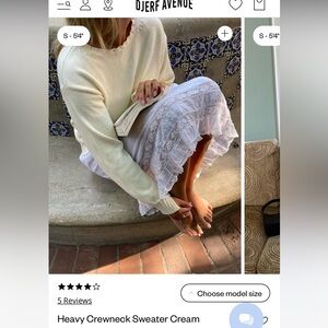 Heavy crew neck sweater in cream. Brand new without tags.